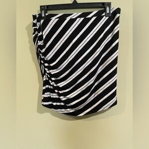 Victoria's Secret Black and White Diagonal Stripe Asymmetrical Skirt
